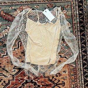 *BRAND NEW* Endless Rose embellished long sleeve top with cami, small. NWT